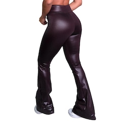 Calça Pantalona Mvb Modas Flare Cirrê Cintura Alta - Feminina - Foto 2