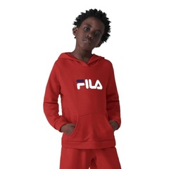 Blusão De Moletom Fila com Capuz Letter - Infantil - Foto 2