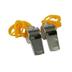 Apito de Metal Profissional com Cordão Esportes - 2 Unidades - Foto 2