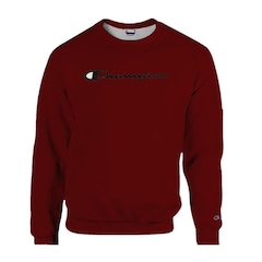 Blusão de Moletom Sem Capuz Champion Felpado Gola Careca Logo Script Ink - Masculino - Foto 1