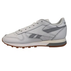 Tênis Reebok Classic Leather - Feminino - Branco e Cinza - Foto 2