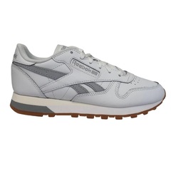 Tênis Reebok Classic Leather - Feminino - Branco e Cinza - Foto 1