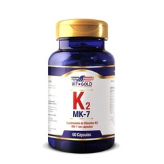Vitamina K2 MK-7 (Menaquinona-7) 100mcg Vitgold - 60 Cápsulas - Foto 1