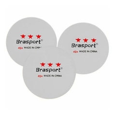 Bola de Ping Pong Gold Sports Brasport 3 Estrelas - 3 unidades - Foto 1