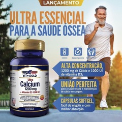 Ultra Cálcio 1200mg + Vitamina D3 1000UI Vitgold - 60 Cápsulas - Foto 2