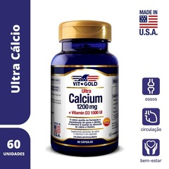 Ultra Cálcio 1200mg + Vitamina D3 1000UI Vitgold - 60 Cápsulas - Foto 5