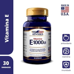 Vitamina E 1000UI Vigold - 30 Cápsulas - Foto 3