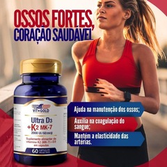 Vitamina K2 60mcg + Vitamina D3 2000UI Vitgold - 60 Cápsulas - Foto 2