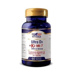 Vitamina K2 60mcg + Vitamina D3 2000UI Vitgold - 60 Cápsulas - Foto 1