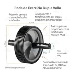 Roda de Exercícios Abdominais Dupla Vollo VP1057 - Foto 4