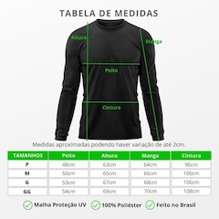 Camiseta Manga Longa Adriben Dry Fit Proteção Solar UV 50/ Treino Academia - Masculina - Foto 3