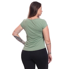 Camiseta Dellas Fit Dry Fit Manga Curta Baby Look Tshirt Básica Lisa Academia Treino Esporte - Feminina - Foto 2