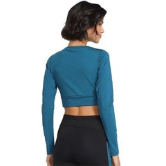 Blusa Cropped Mizuno Manga LogaSoul Fit - Feminina - Foto 2