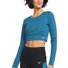 Blusa Cropped Mizuno Manga LogaSoul Fit - Feminina - Foto 3