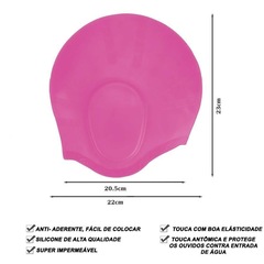 Touca de Natação Gold Sports Ergononico Ultra Confort com Cobertura das Orelhas - Adulto - Foto 2
