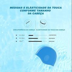 Touca de Natação Gold Sports Ergononico Ultra Confort com Cobertura das Orelhas - Adulto - Foto 3