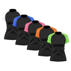 Kit Camisetas de Treino Whats Wear Raglan com Proteção Solar UV - 5 unidades - Feminina - Foto 6