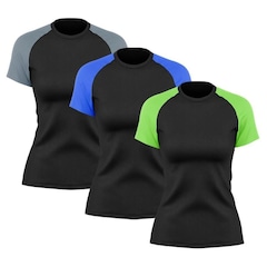 Camiseta Whats Wear Raglan com Proteção Solar UV - 3 unidades - Feminina - Foto 1
