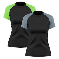 Camiseta Whats Wear Raglan com Proteção Solar UV - 2 unidades - Feminina - Foto 1