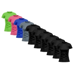Kit Camisetas de Treino Whats Wear Raglan com Proteção Solar UV - 10 unidades - Feminina - Foto 8