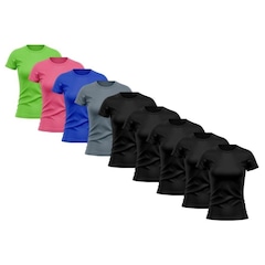 Kit Camisetas de Treino Whats Wear Raglan com Proteção Solar UV - 9 unidades - Feminina - Foto 7