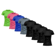 Kit Camisetas de Treino Whats Wear Raglan com Proteção Solar UV - 8 unidades - Feminina - Foto 7