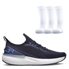 Kit Tênis Under Armour Quicker + 3 Pares de Meias - Unissex - Foto 1