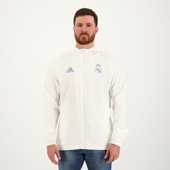 Jaqueta Corta Vento com Capuz do Real Madrid adidas - Masculina - Foto 1