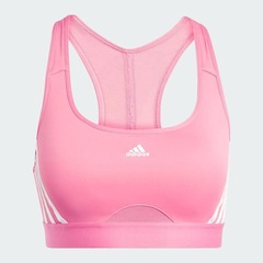 Top Fitness com Bojo adidas Médio Suporte Powerreact 3-Stripes - Feminino - Foto 3