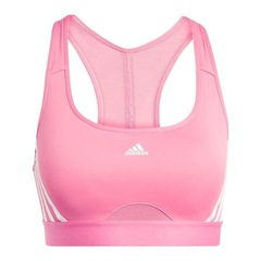 Top Fitness com Bojo adidas Médio Suporte Powerreact 3-Stripes - Feminino - Foto 1