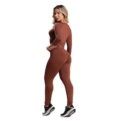 Macacão Fitness MVB Modas Longo 3/4 Costa Fechada Fitness Suplex - Feminino - Foto 3