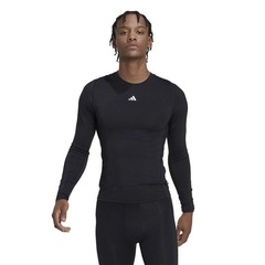 Camiseta adidas Manga Longa Treino Techfit - Masculina - Foto 2