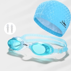 Kit de Natação Gold Sports: Óculos New Shark + Touca + Protetor de Ouvido - Infantil - Foto 1