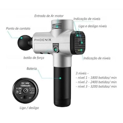 Massageador Elétrico Gun Phoenix Tipo Hypervolt - Bivolt - Foto 2