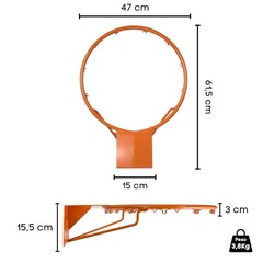 Aro de Basquete Cesta Tamanho Oficial Com Rede Pista E Campo - Foto 3