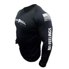 Camiseta Black Skull Manga Longa Dry Fit - Masculina - Foto 3