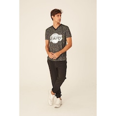 Camiseta Nba Especial Los Angeles Lakers Casual - Masculina - Foto 4