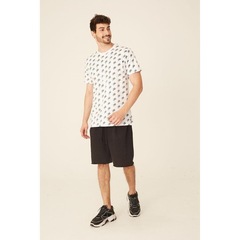 Camiseta NBA Estampada Total Mini Logo Casual - Masculina - Foto 1