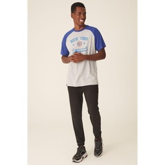 Camiseta Nba Raglan Estampada New York Knicks Casual Mescla - Masculina - Foto 2