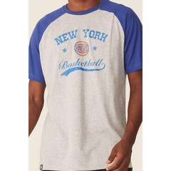 Camiseta Nba Raglan Estampada New York Knicks Casual Mescla - Masculina - Foto 4