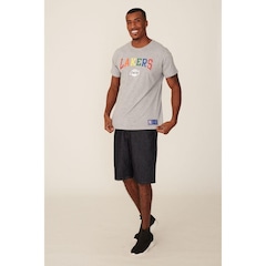 Camiseta Nba Estampada Los Angeles Lakers Casual - Masculina - Foto 5