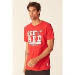 Camiseta NBA Estampada Chicago Bulls Casual - Masculina - Foto 3