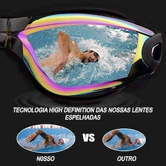 Óculos de Natação Gold Sports Legend Dem Mirror High Definition - Adulto - Foto 7