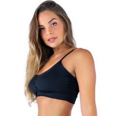 Top Fitness Mvb Modas Cropped Academia Franzido Suplex - Feminino - Foto 2