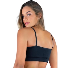 Top Fitness Mvb Modas Cropped Academia Franzido Suplex - Feminino - Foto 3