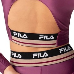 Blusa Cropped Fila Biker Double - Feminina - Foto 4