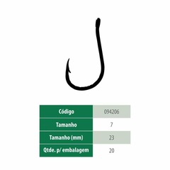 Anzol Chinu Black 7 Pesca Brasil (Caixa C/ 20Pct. - 20 Un.) - Pesca Brasil - Foto 1