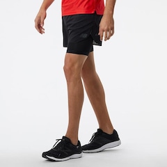 Bermuda New Balance Q Speed Duplo 5" - Masculina - Foto 1