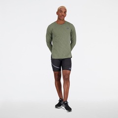 Camiseta New Balance Q Speed Jacquard Manga Longa - Masculina - Foto 3