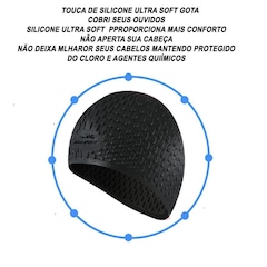 Touca de Natação Gold Sports Gota Ultra Soft com Cobertura das Orelhas - - Foto 4
